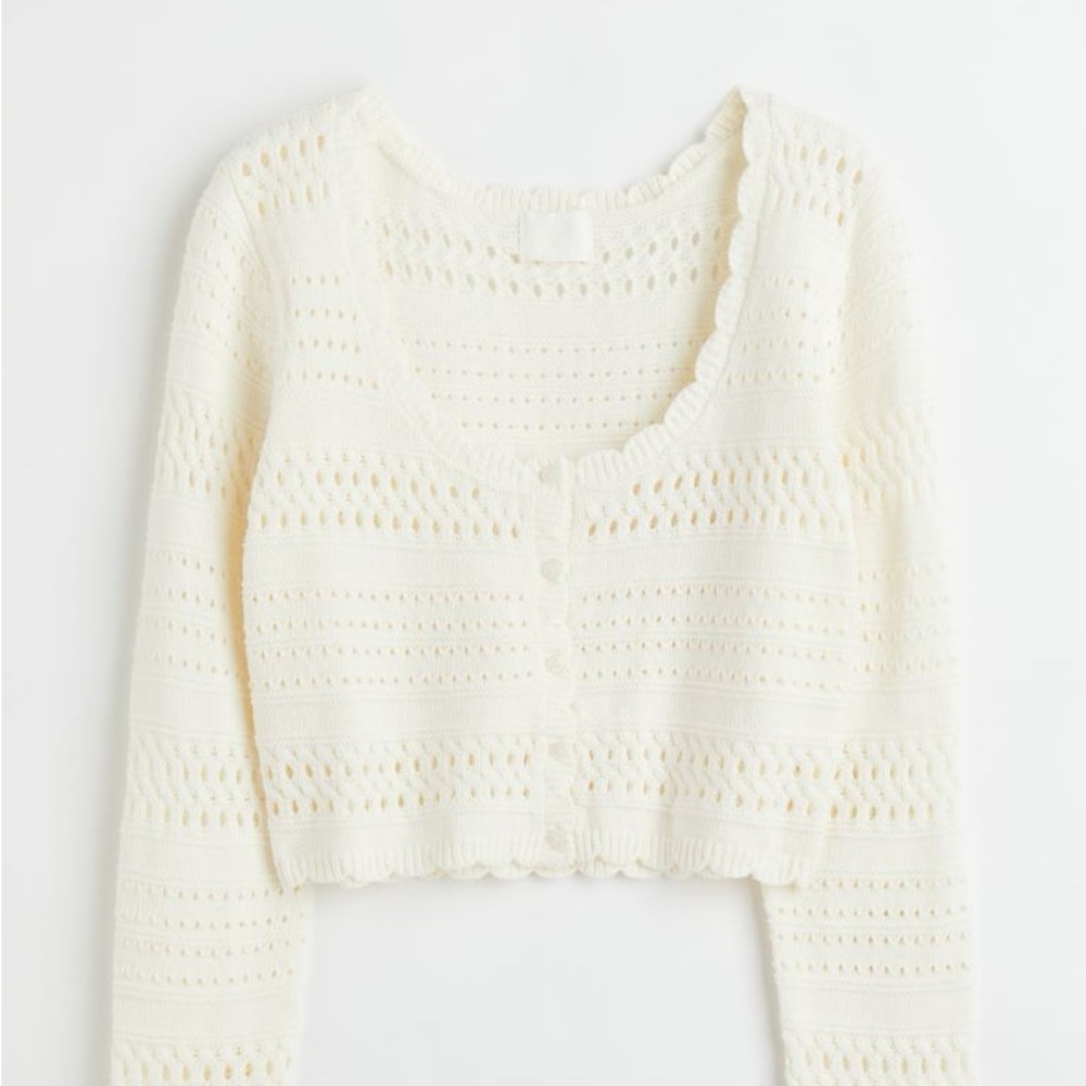 H&M Off-white Knit Cardigan Size M, NWT